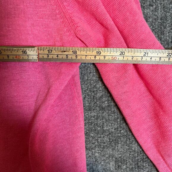 Talbots Sweater Womens Small Pink Linen Knit Pullover Vneck Bohemian Casual - Picture 8 of 10